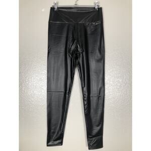 Faux Leather Leggings for Women High Waist Skinny Pants Black Elastic Pants sz M